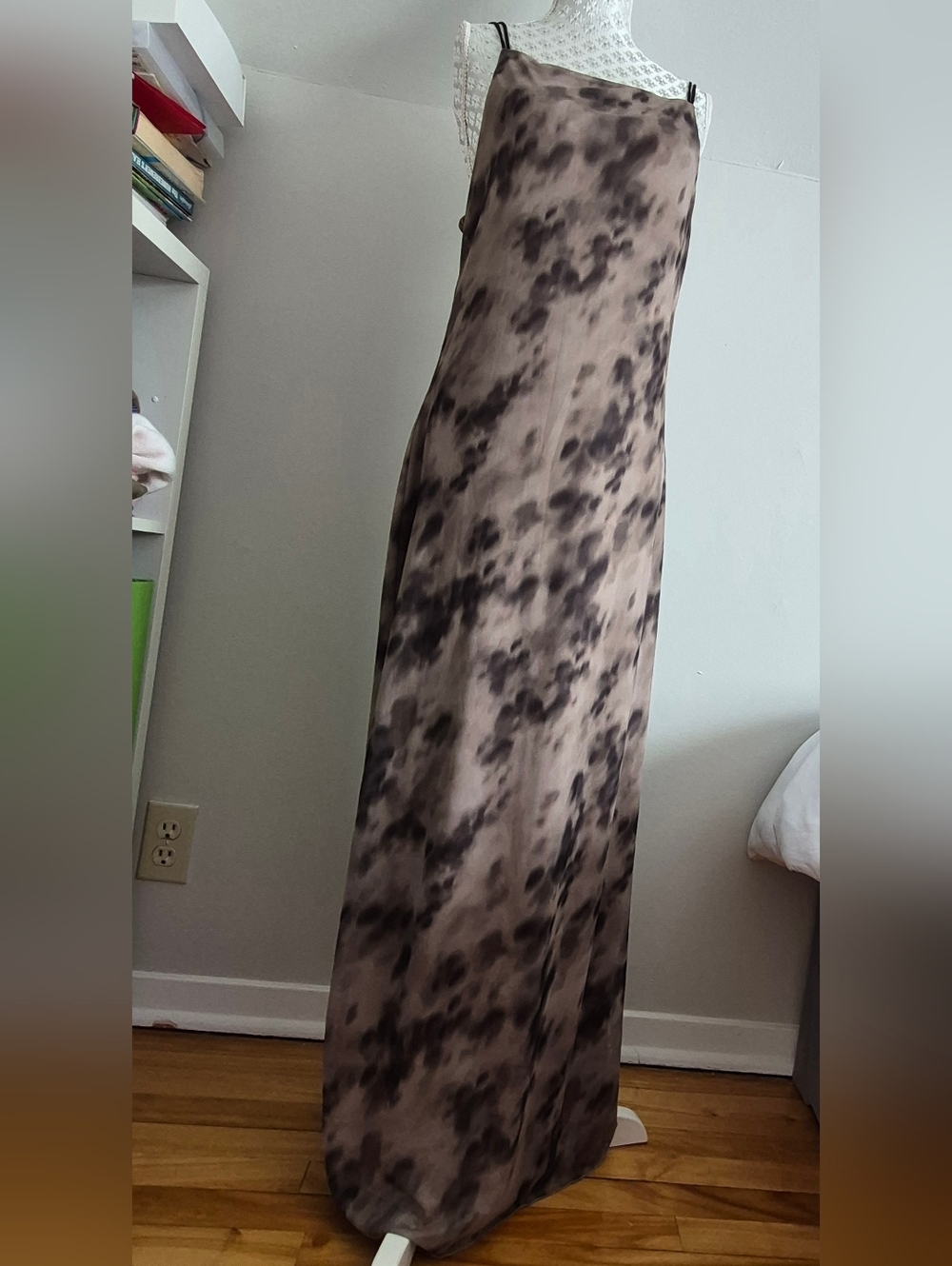 H&M DIVIDED Satin Slip Dress in Taupe - Picture 2 of 4